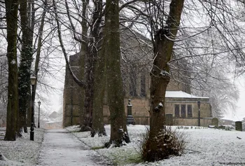 Holy trinity church Chestefield snow.jpg